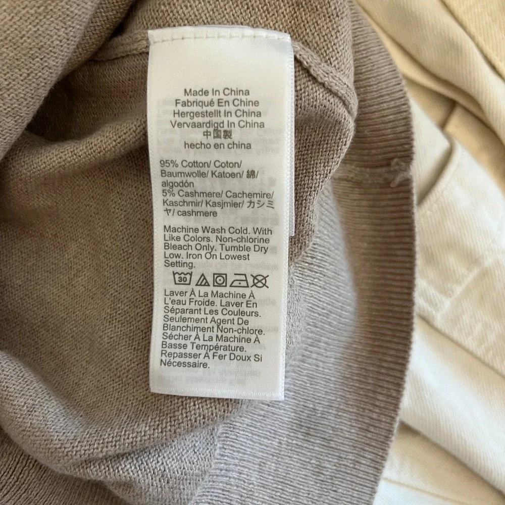 J. Crew The Cotton Cashmere‎ Sweater Long Sleeve Crew Neck Neutral Size Small